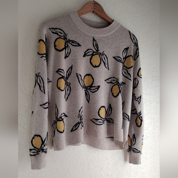 Madewell Tangerine Sketch Jacquard Pullover Sweater - Picture 4 of 7